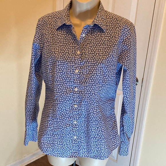 Brooks Brothers Tops - Brooks Brothers Blue and White floral Button-Down Shirt